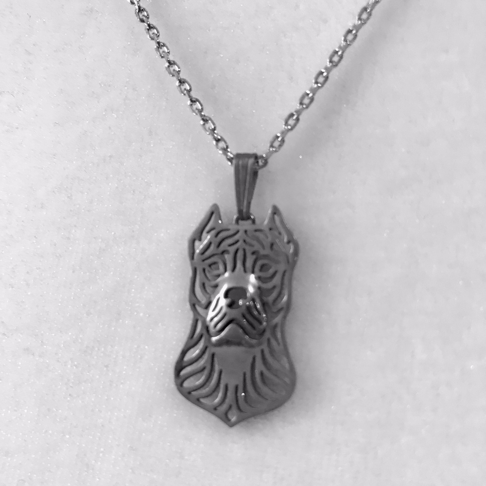 Mastiff Dog Silver Necklace